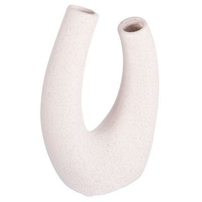 CERAMIC TABLE DECOR ELLIPTO HM4643.01 OFF WHITE WITH CRYSTALLIZATION 15x7x21,5Hcm.