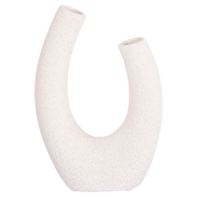 CERAMIC TABLE DECOR ELLIPTO HM4643.01 OFF WHITE WITH CRYSTALLIZATION 15x7x21,5Hcm.