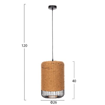 ПАНЕЛ HM4340 ПЯСЪЧНО БЕЖОВО ХАРТИЕНО ВЪЖЕ-ЧЕРНА МЕТАЛНА РАМКА Φ26x40-120Hcm.