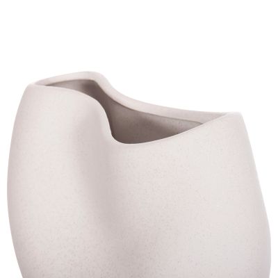 CERAMIC TABLE DECOR GLAZE HM4610.01 OFF WHITE WITH CRYSTALLISATION 26x14x25Hcm