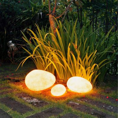 FLOOR LAMPS 3 ILLUMINATED "STONES" HM4420 BEIGE POLYETHYLENE