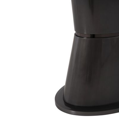 ТРАПЕЗНА МАСА ИЗГЪНАТА HM9773.01 КЕРАМИКА В СИВ МРАМОР-MDF ОСНОВА В ЦВЯТ АНТРАЦИТ 180x90x76Hcm.