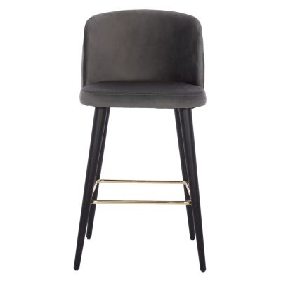 БАР СТОЛ MARCELLO PROFESSIONAL HM9280.01 КАДИФЕ СИВО ДЪРВО 50x49,5x101,5Hcm.