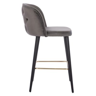 БАР СТОЛ MARCELLO PROFESSIONAL HM9280.01 КАДИФЕ СИВО ДЪРВО 50x49,5x101,5Hcm.