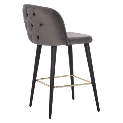 БАР СТОЛ MARCELLO PROFESSIONAL HM9280.01 КАДИФЕ СИВО ДЪРВО 50x49,5x101,5Hcm.