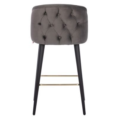 БАР СТОЛ MARCELLO PROFESSIONAL HM9280.01 КАДИФЕ СИВО ДЪРВО 50x49,5x101,5Hcm.