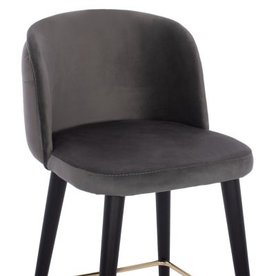 БАР СТОЛ MARCELLO PROFESSIONAL HM9280.01 КАДИФЕ СИВО ДЪРВО 50x49,5x101,5Hcm.