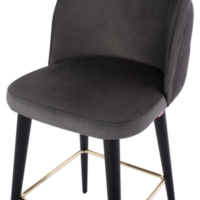 БАР СТОЛ MARCELLO PROFESSIONAL HM9280.01 КАДИФЕ СИВО ДЪРВО 50x49,5x101,5Hcm.