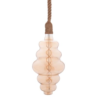 CEILING PENDANT LAMP WITH LIGHT BULB HM11932.01--ROPE 1M LONG AND 2cm THICK-E27 SOCKET