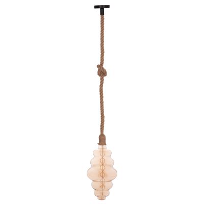 CEILING PENDANT LAMP WITH LIGHT BULB HM11932.01--ROPE 1M LONG AND 2cm THICK-E27 SOCKET