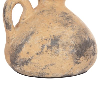 DECORATIVE TABLE VASE VERMO HM4394 TERRACOTTA IN BRUSHED BEIGE Φ22x17Hcm.