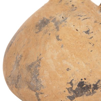 DECORATIVE TABLE VASE VERMO HM4394 TERRACOTTA IN BRUSHED BEIGE Φ22x17Hcm.