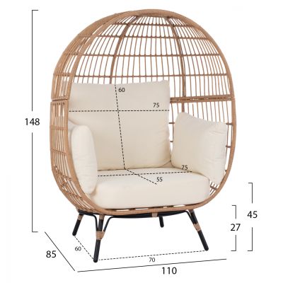 КРЕСЛО NEST ALLEGRA HM5764 С ПЛИТКА В БЕЖОВ НЮАНС 110x85x148 см.