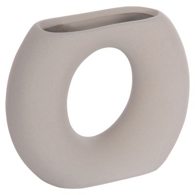 CERAMIC TABLE DECOR ELLIPTO HM4646.03 MATTE GREY 18x6.5x14Hcm.