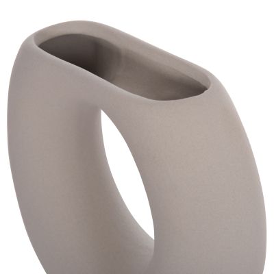 CERAMIC TABLE DECOR ELLIPTO HM4646.03 MATTE GREY 18x6.5x14Hcm.
