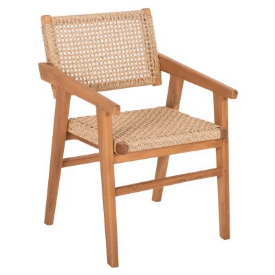 ТРАПЕЗНО КРЕСЛО BJORN HM9403.11 ТИКОВО ДЪРВО МАСИВ-ВЪЖЕ 54,5x61x85Hcm.