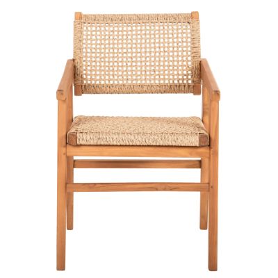 ТРАПЕЗНО КРЕСЛО BJORN HM9403.11 ТИКОВО ДЪРВО МАСИВ-ВЪЖЕ 54,5x61x85Hcm.