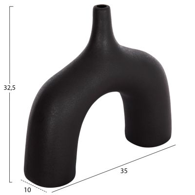 CERAMIC TABLE DECOR SERIES ISIL HM4601.02 MATTE BLACK 35x10x32.5Hcm.