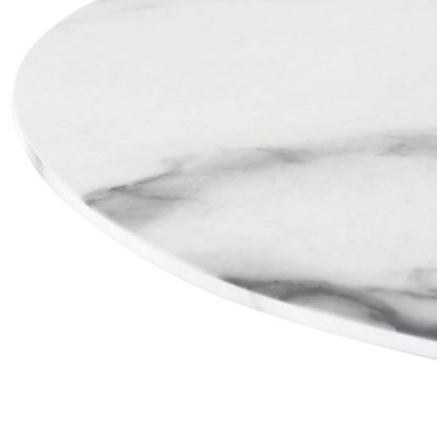 ТРАПЕЗНА МАСА PRENTIS HM9770.01 КЕРАМИЧЕН 12мм ПЛОТ В БЯЛ МРАМОР-БЕЛИ МЕТАЛНИ КРАКА 180x90x76Hcm.