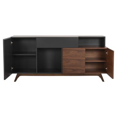 БЮФЕТ PREDA HM9747 МДФ С ФУРНИР ОРЕХ И ТЪМНО СИВ ЦВЯТ 167x28-40x80Hcm.