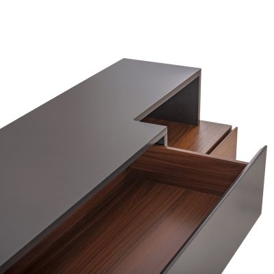 БЮФЕТ PREDA HM9747 МДФ С ФУРНИР ОРЕХ И ТЪМНО СИВ ЦВЯТ 167x28-40x80Hcm.