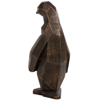 ПОДОВА ДЕКОРАЦИЯ ПИНГВИН HM7914 GRC В ЦВЯТ ЧЕРНА ПАТИНА СЪС ЗЛАТНИ ДЕТАЙЛИ 45x45x100Hcm.