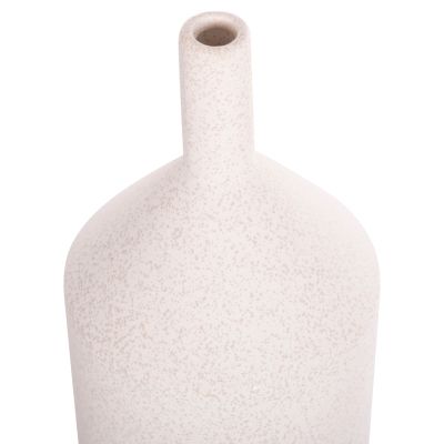 CERAMIC TABLE DECOR GALAD HM4608.01 OFF WHITE WITH CRYSTALLIZATION Φ13,5x30,5Hcm.