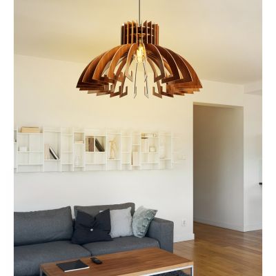 ΦΩΤΙΣΤΙΚΟ ΟΡΟΦΗΣ ΞΥΛΙΝΟ ΚΡΕΜΑΣΤΟ ΚARΥΔΙ HM7350.01 Φ54x65Υ ек.