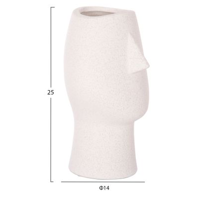 CERAMIC TABLE DECOR HUMANS HM4631 OFF WHITE WITH CRYSTALLIZATION Φ14x25Hcm.