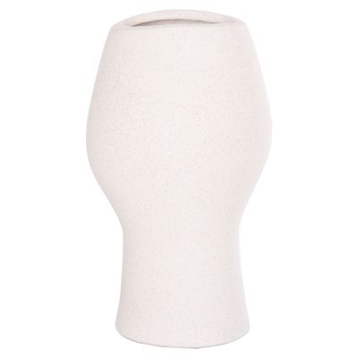 CERAMIC TABLE DECOR HUMANS HM4631 OFF WHITE WITH CRYSTALLIZATION Φ14x25Hcm.