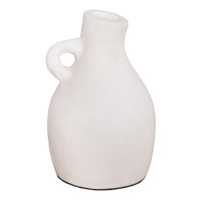 DECORATIVE VASE SERIES CLAYVON HM4405 TERRACOTTA IN WHITE COLOR Φ13x21Hcm.