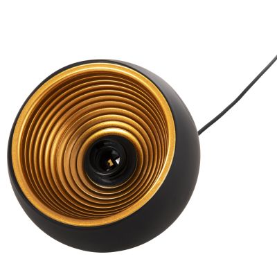 CEILING PENDANT LUMINAIRE HM4154 BLACK ALUMINUM SPHERICAL CAP Φ20x113Hcm.