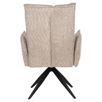 DINING ARMCHAIR ZORIN HM9846.07 DARK BEIGE FABRIC-BLACK METAL BASE 64x66x94,5Hcm.