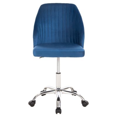 OFFICE CHAIR HOLLIS HM9008.03 BLUE VELVET-METAL BASE 58x58x85Hcm.