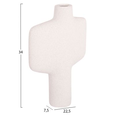 CERAMIC TABLE DECOR SERIES ARKEN HM4622.01 OFF WHITE WITH CRYSTALLISATION 22.5x7.5x34Hcm.