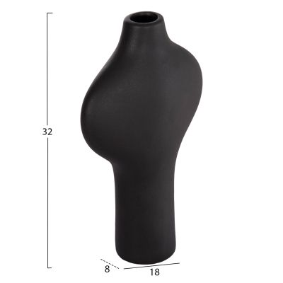 CERAMIC TABLE DECOR SERIES ARKEN HM4621.02 MATTE BLACK 18x8x32Hcm.