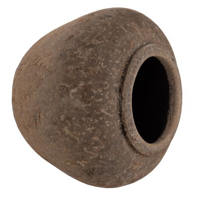 DECORATIVE VASE ZATI HM7931 TERRACOTTA IN GREY COLORING Φ34x26Hcm.