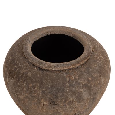 DECORATIVE VASE ZATI HM7931 TERRACOTTA IN GREY COLORING Φ34x26Hcm.