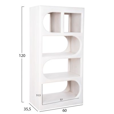 TALLBOY HANDYR HM9706 МАНГОВО ДЪРВО МАСИВ В БЯЛ ЦВЯТ 60x35x120Hcm.