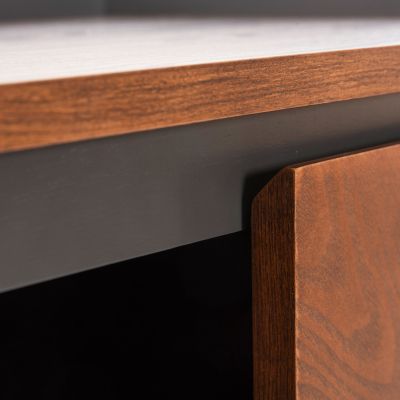 БЮФЕТ BEEN HM9740 MDF В ОРЕХ И ТЪМНО СИВ ФУРНИР 170x43x83Hcm.