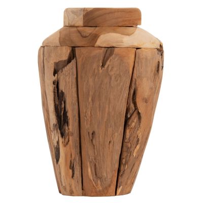 DECORATIVE VASE HM7917 RECYCLED PIECES OF TEAK WOOD IN NATURAL COLOR Φ15x30Hcm.