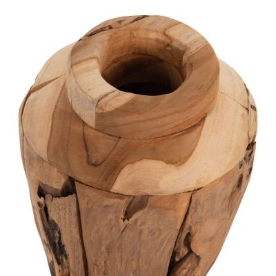 DECORATIVE VASE HM7917 RECYCLED PIECES OF TEAK WOOD IN NATURAL COLOR Φ15x30Hcm.
