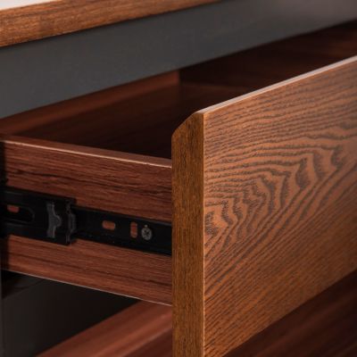 ТВ ШКАФ VEEN HM9741 MDF С ФУРНИР ОРЕХ В ЦВЯТ ОРЕХ И ТЪМНО СИВ 170x40x50Hcm