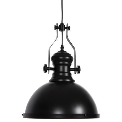 CEILING PENDANT LAMP HM4155 BLACK METAL-WHITE GLASS 30,5x30,5x118H cm.