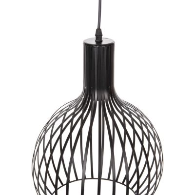 CEILING PENDANT LAMP HM4164 BLACK METAL CAP Φ28x138Hcm.