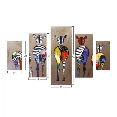 5 БР МДФ КАРТИНКА ЦВЕТНИ ЗЕБРИ 82Χ56x3 HM7207.03