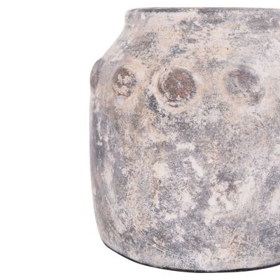 DECORATIVE TABLE VASE VERMO HM4392 TERRACOTTA IN GREY Φ20x19Hcm.