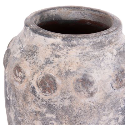 DECORATIVE TABLE VASE VERMO HM4392 TERRACOTTA IN GREY Φ20x19Hcm.