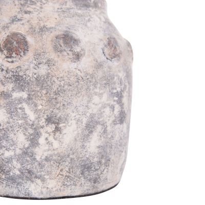 DECORATIVE TABLE VASE VERMO HM4392 TERRACOTTA IN GREY Φ20x19Hcm.