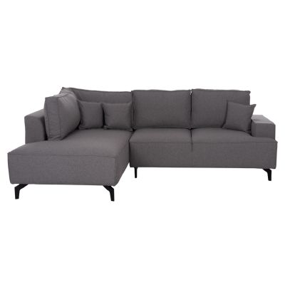 CORNER SOFA-BED WITH STORAGE SPACE SAFFIRA HM3303.01L GREY FABRIC 270x195x100Hcm.